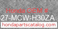 Honda 17527-MCW-H30ZA genuine part number image