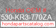 Honda 17530-KR3-770ZA genuine part number image