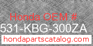 Honda 17531-KBG-300ZA genuine part number image