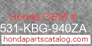 Honda 17531-KBG-940ZA genuine part number image
