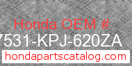 Honda 17531-KPJ-620ZA genuine part number image