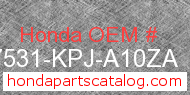 Honda 17531-KPJ-A10ZA genuine part number image