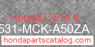 Honda 17531-MCK-A50ZA genuine part number image