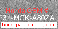Honda 17531-MCK-A80ZA genuine part number image