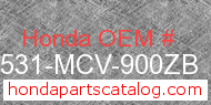 Honda 17531-MCV-900ZB genuine part number image
