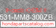 Honda 17531-MM8-300ZB genuine part number image