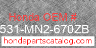 Honda 17531-MN2-670ZB genuine part number image