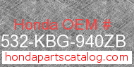 Honda 17532-KBG-940ZB genuine part number image