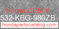 Honda 17532-KBG-980ZB genuine part number image