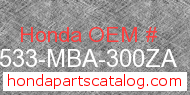 Honda 17533-MBA-300ZA genuine part number image