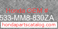 Honda 17533-MM8-830ZA genuine part number image