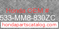 Honda 17533-MM8-830ZC genuine part number image