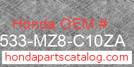 Honda 17533-MZ8-C10ZA genuine part number image