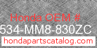 Honda 17534-MM8-830ZC genuine part number image