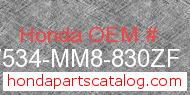 Honda 17534-MM8-830ZF genuine part number image
