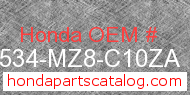 Honda 17534-MZ8-C10ZA genuine part number image