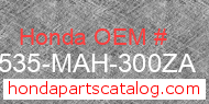 Honda 17535-MAH-300ZA genuine part number image