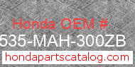 Honda 17535-MAH-300ZB genuine part number image