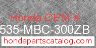 Honda 17535-MBC-300ZB genuine part number image