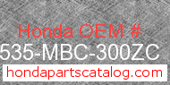 Honda 17535-MBC-300ZC genuine part number image