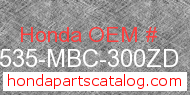 Honda 17535-MBC-300ZD genuine part number image