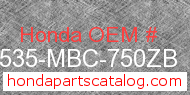 Honda 17535-MBC-750ZB genuine part number image