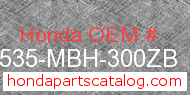 Honda 17535-MBH-300ZB genuine part number image
