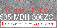 Honda 17535-MBH-300ZC genuine part number image