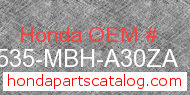 Honda 17535-MBH-A30ZA genuine part number image