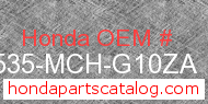 Honda 17535-MCH-G10ZA genuine part number image