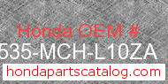 Honda 17535-MCH-L10ZA genuine part number image