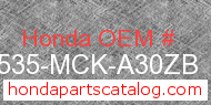 Honda 17535-MCK-A30ZB genuine part number image