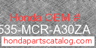 Honda 17535-MCR-A30ZA genuine part number image