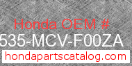 Honda 17535-MCV-F00ZA genuine part number image
