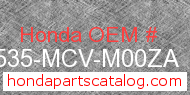 Honda 17535-MCV-M00ZA genuine part number image