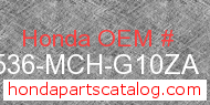 Honda 17536-MCH-G10ZA genuine part number image
