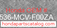 Honda 17536-MCV-F00ZA genuine part number image
