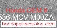 Honda 17536-MCV-M00ZA genuine part number image