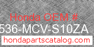 Honda 17536-MCV-S10ZA genuine part number image