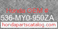 Honda 17536-MY0-950ZA genuine part number image