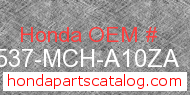 Honda 17537-MCH-A10ZA genuine part number image