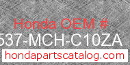 Honda 17537-MCH-C10ZA genuine part number image