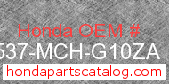 Honda 17537-MCH-G10ZA genuine part number image