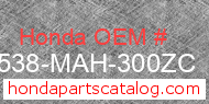 Honda 17538-MAH-300ZC genuine part number image