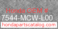 Honda 17544-MCW-L00 genuine part number image