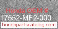 Honda 17552-MF2-000 genuine part number image