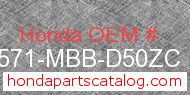 Honda 17571-MBB-D50ZC genuine part number image