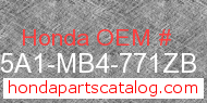 Honda 175A1-MB4-771ZB genuine part number image