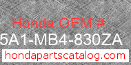 Honda 175A1-MB4-830ZA genuine part number image