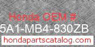 Honda 175A1-MB4-830ZB genuine part number image